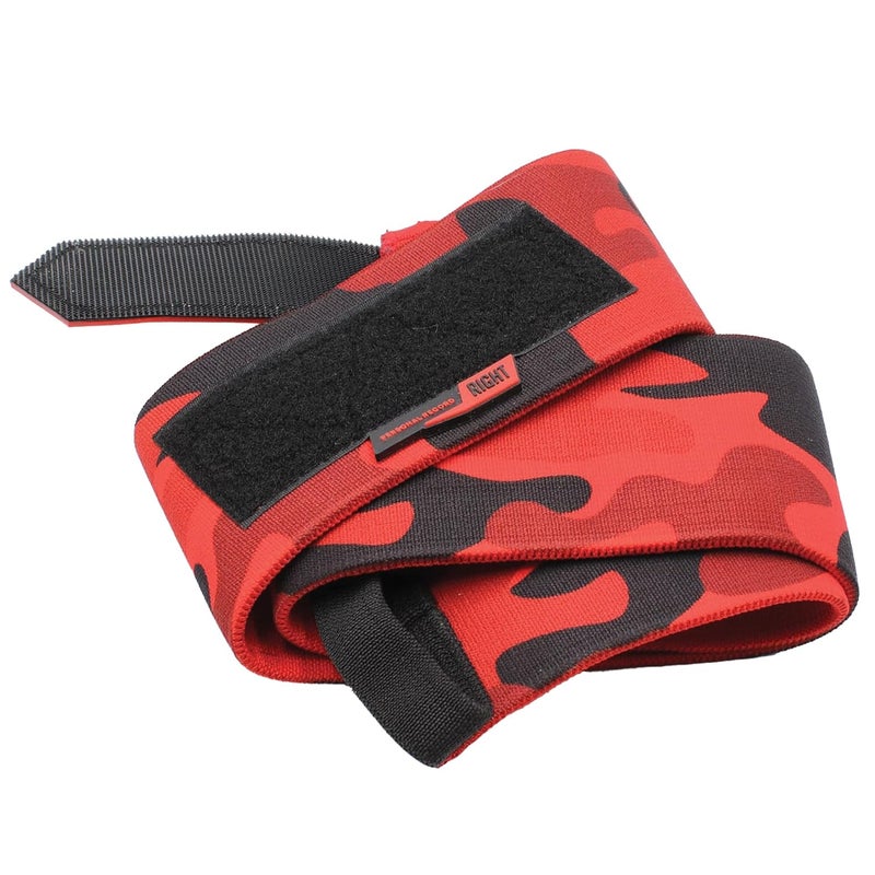PR Personal Record Elbow Wraps for Weightlifting - Heavy Duty Construction, 25% More Elasticity, Reinforced Stitching, Extra Wide Fastener, Easy to Adjust, (Red Camo) - Image 3